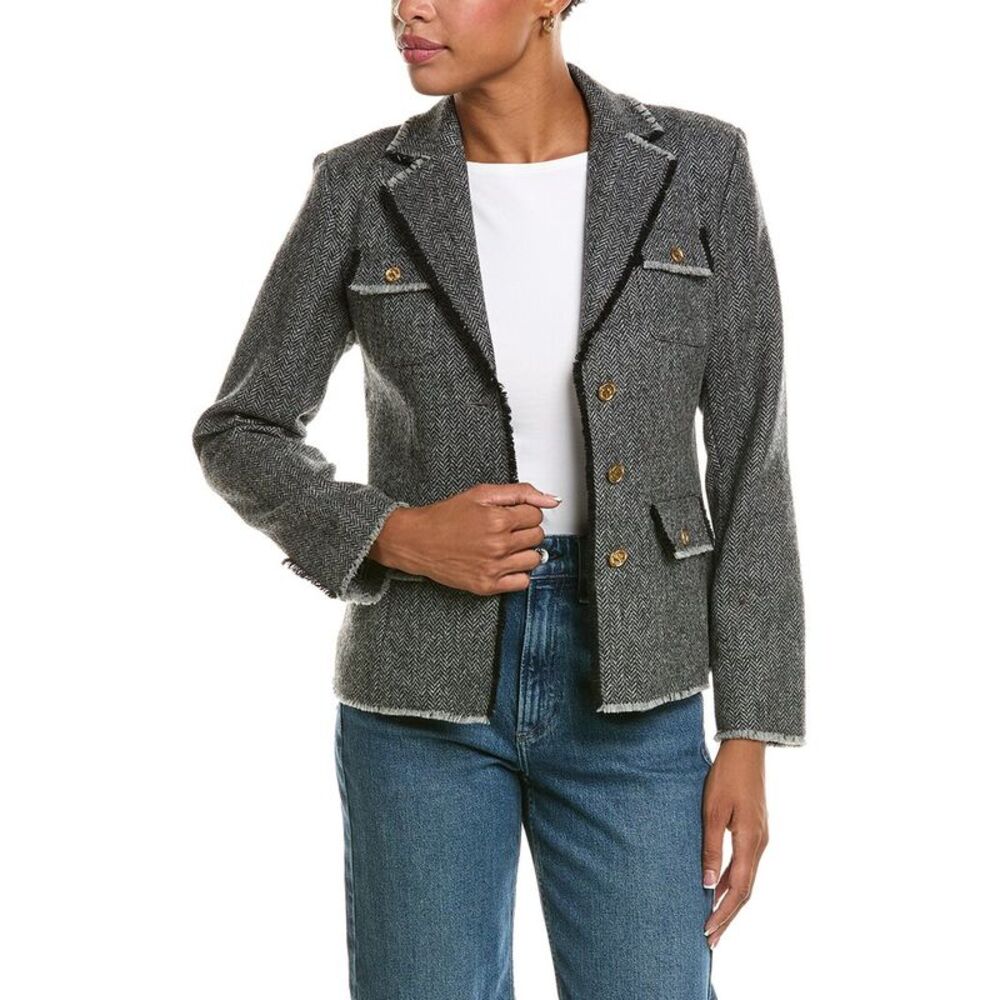 J.Mclaughlin Womens  Anwen Wool Jacket, Grey
